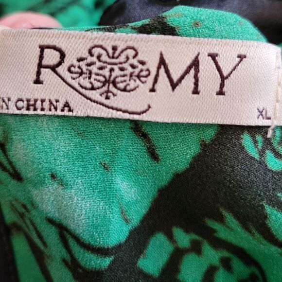 EC ROMY SHEER SLEEVELESS BLOUSE WITH SNAKE DESIGN SZ.XL - Picture 4 of 4